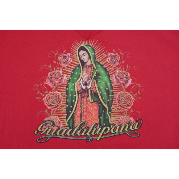 Bold red Virgen de Guadalupe graphic tee Size L - Picture 4 of 6
